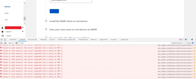 WARP Zero Trust bağlantı sorunu ekran görüntüsü.