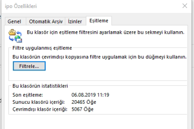 Outlook Otomatik Arşivleme Ayarları Eksik Outlook Otomatik Arşivleme Ayarları Eksik