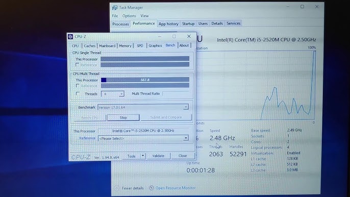 4.4GHz İşlemcinin 1.4GHz'de Çalışma Sorunu Görev Yöneticisi'nde işlemci hızını ve kullanımını gösteren bir ekran görüntüsü.