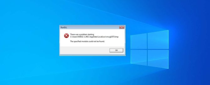 RunDLL hatası bilgisayar ekranında görünüyor, hata mesajı ve çözüm önerileri gösteriliyor.