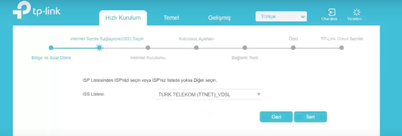 TP Link 2 - TP-LINK TD-W9960 Kurulumu