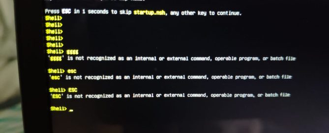 EFI Shell hata mesajı görüntüsü, kurulum sırasında karşılaşılan bir sorun.