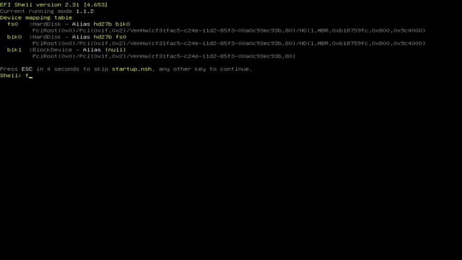 EFI Shell hatasını çözmek için uygulanabilecek yöntemler.