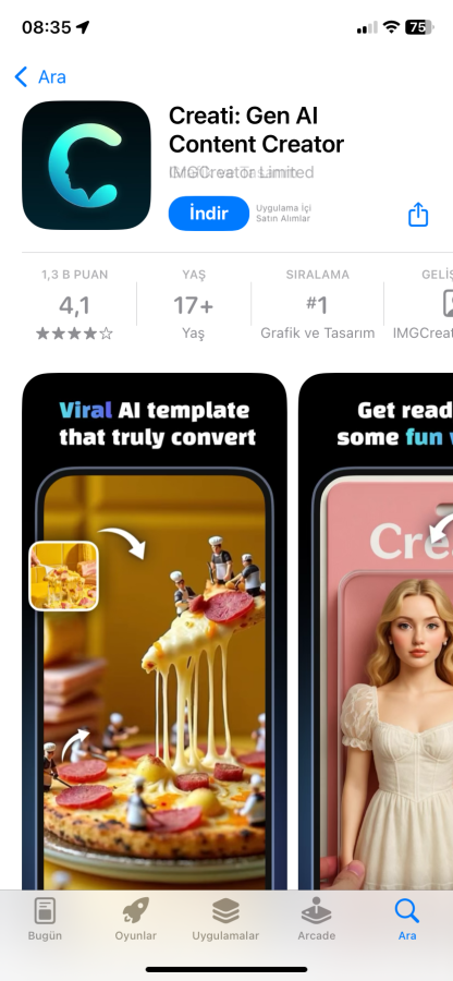 Creati uygulaması nedir