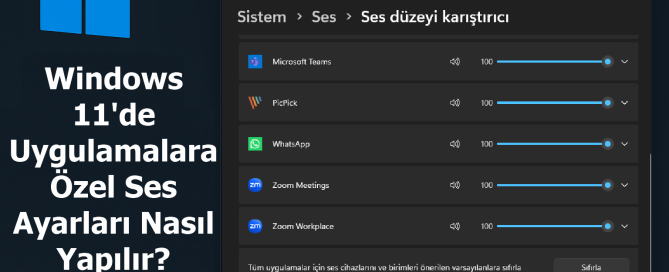 windows 11de uygulamalara ozel ses ayarlari nasil yapilir ongorsel - Windows 11'de Uygulamalara Özel Ses Ayarları Nasıl Yapılır