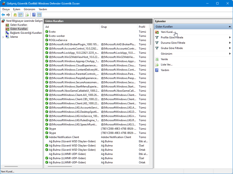 Bir Programın İnternet Bağlantısını Engelleme