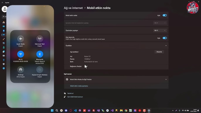 Windows 11 PC'yi Mobil Erişim Noktası Olarak Kullanma Windows 11 PC'yi Mobil Erişim Noktası
