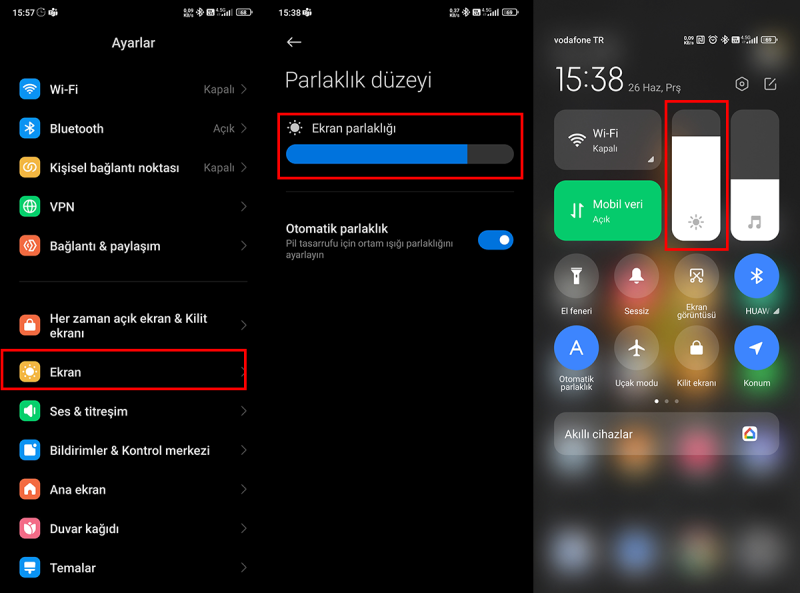 Android Telefonlarda Pil Ömrünü Uzatmak için Ekran Parlaklığını Optimize Etmek