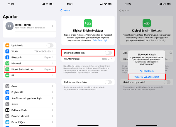 Android ve iPhone Wi-Fi Paylaşımı Nasıl Yapılır? iPhone USB ile İnternet Paylaşma
