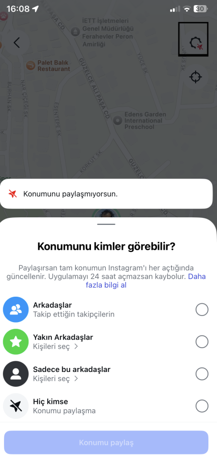 Instagram haritası Instagram haritası