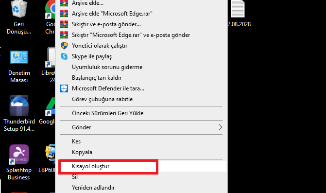 2 1 - Windows Bilgisayarda Uygulamalara Kısa Yol Atama