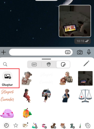 WhatsApp üzerinde videolu Sticker