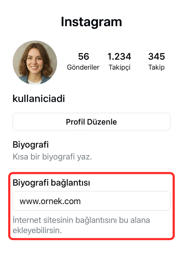 Instagram Biyografi Bağlantı Nasıl Eklenir işlem adımları nelerdir