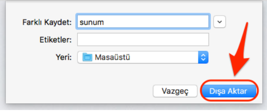 Apple Keynote Dosyasını PowerPoint'e Dönüştürme