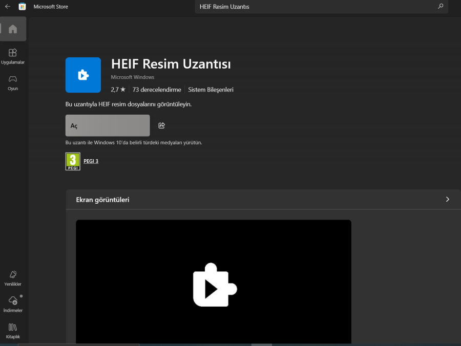 HEIC Fotoğrafları Windows'ta Açılmıyor Adımlar