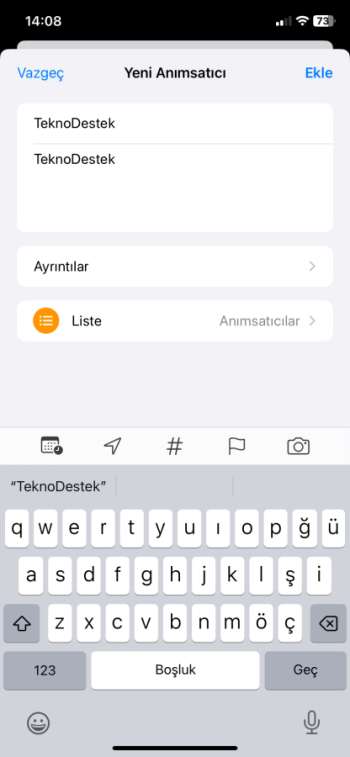 iOS 26.2 ile anımsatıcılara alarm ekleme