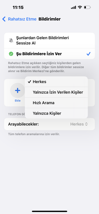 İphone Belirli Kişilerden Gelen Aramaları Sessize Alma