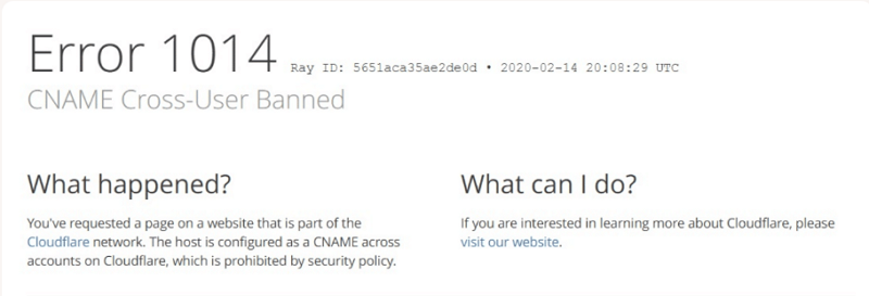 Cloudflare 1014 Hatası CNAME Cross-User Banned Çözümü Cloudflare 1014 Hatası CNAME Cross-User Banned Çözümü