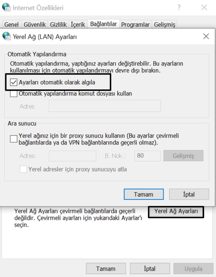 ERR_INTERNET_DISCONNECTED Hatası 