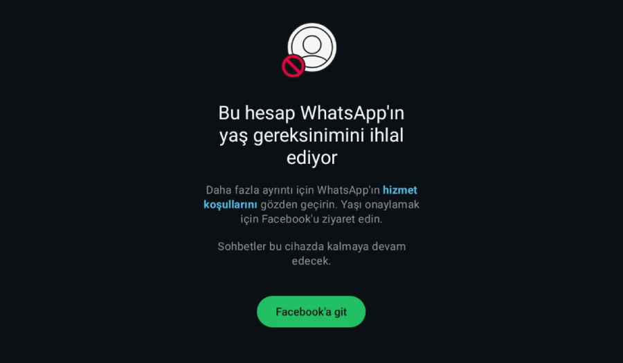 WhatsApp Yaş Sınırı Kaldırma