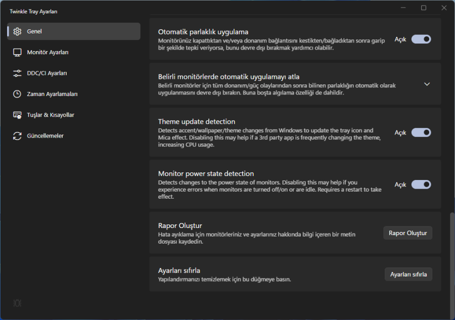 Ekran Parlaklığı Ayarlama Programı Twinkle Tray