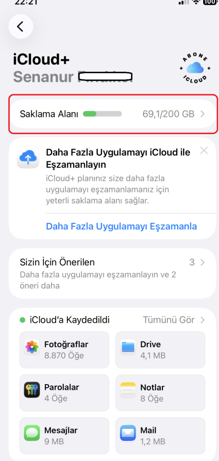 iCloud depolama alanı alma