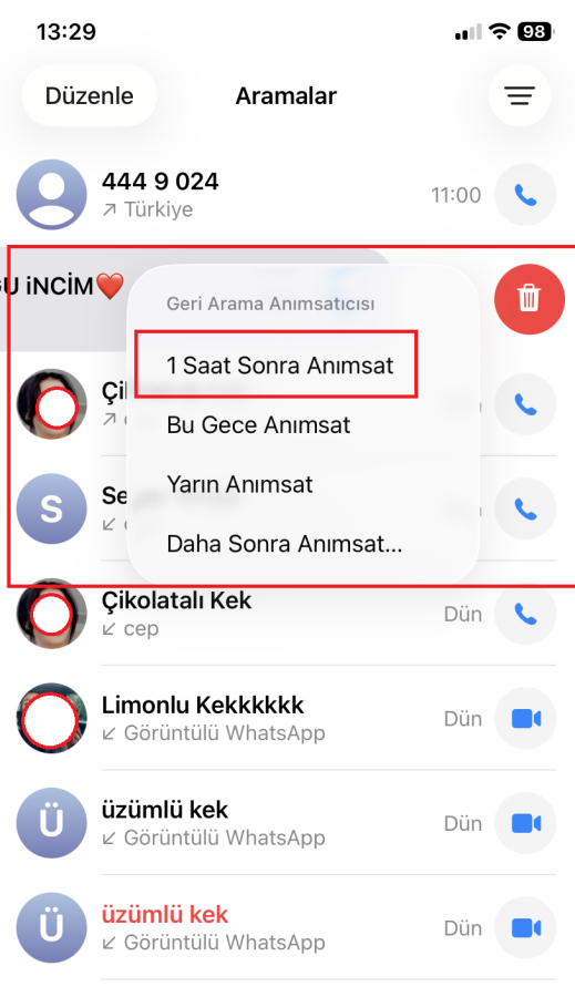 iPhone anımsatıcı