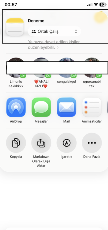 iPhone notlar uygulaması
