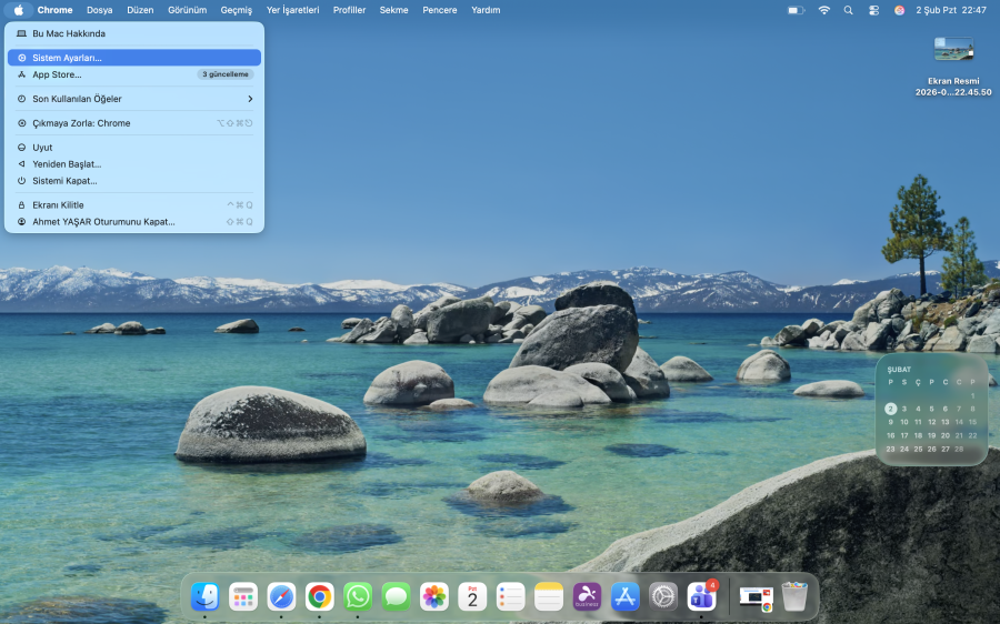 Sistem Ayarları MacBook'ta Zil Sesini Kapatma