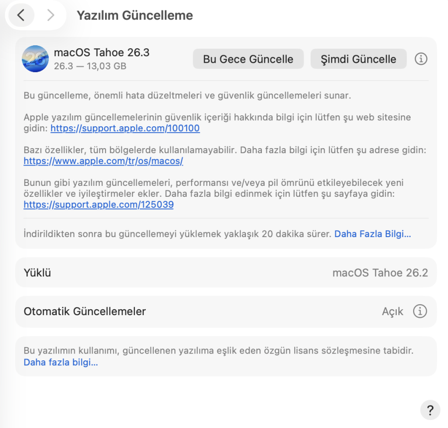 yazılım güncelleme Mac'im Neden Yavaş Çalışıyor
