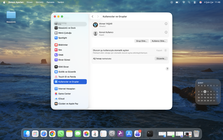 Mac'te Kullanıcı Silme