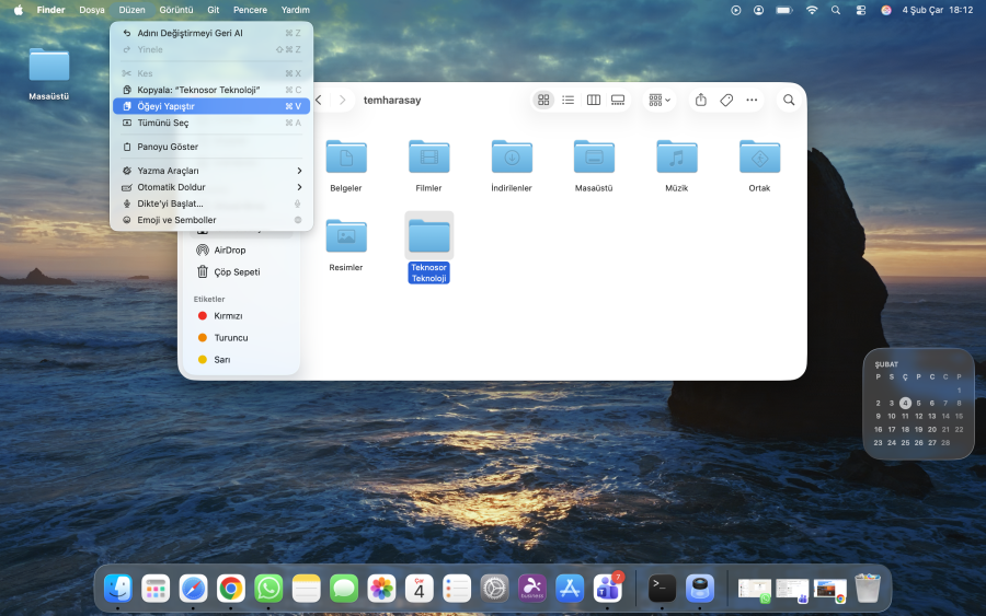 Yapıştır Ekranı Mac'te Klasör Rengini Değiştirme