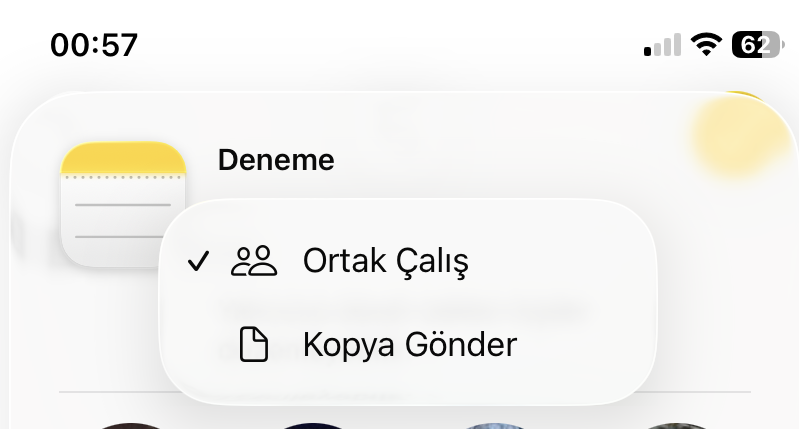iPhone notlar uygulaması