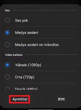 Samsung’da ekran kaydı
