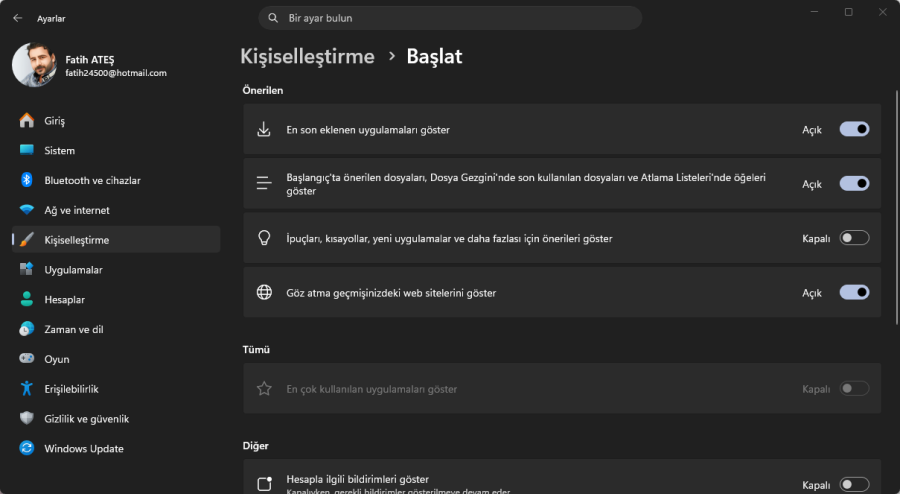 Windows 11 Reklam Engelleme