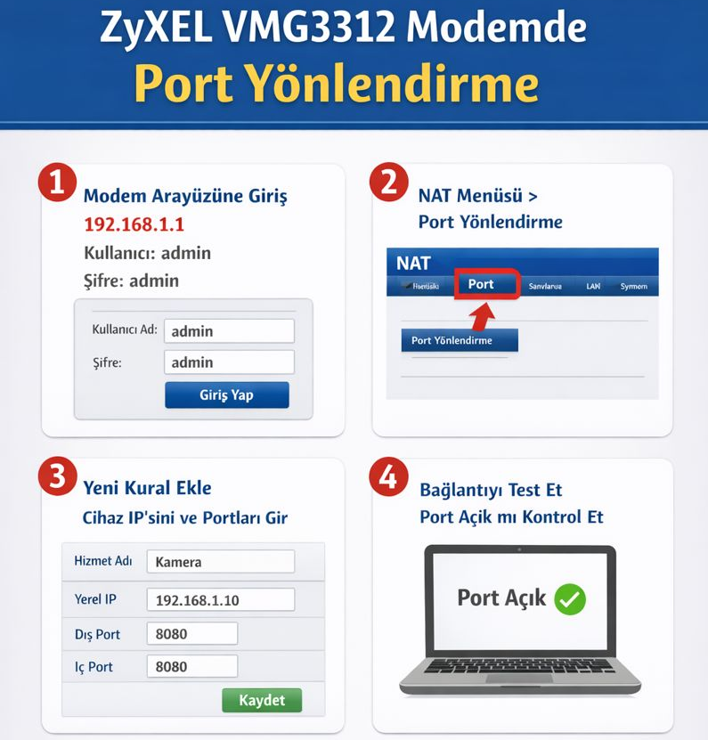 ChatGPT Image 10 Sub 2026 21 57 49 - ZyXEL VMG3312 Modemde Port Yönlendirme