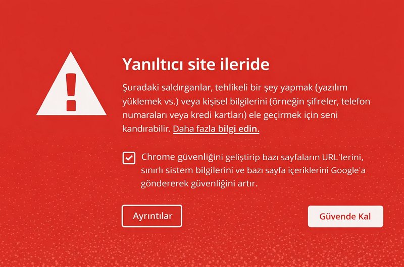 Web Sitenizdeki Yanlış Site Uyarısı