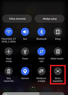 Samsung’da ekran kaydı