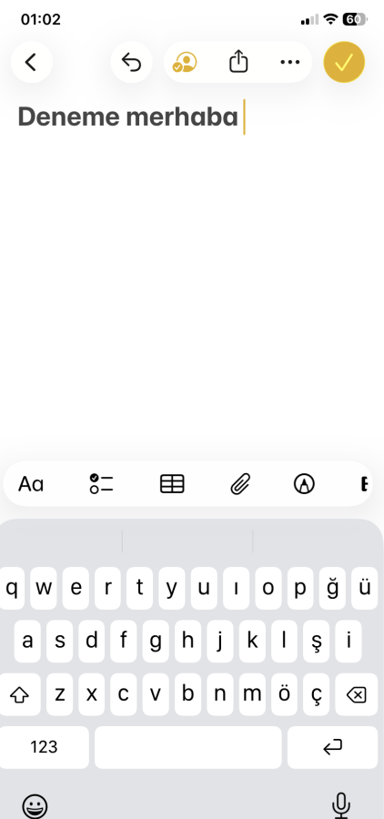 iPhone notlar iPhone notlar