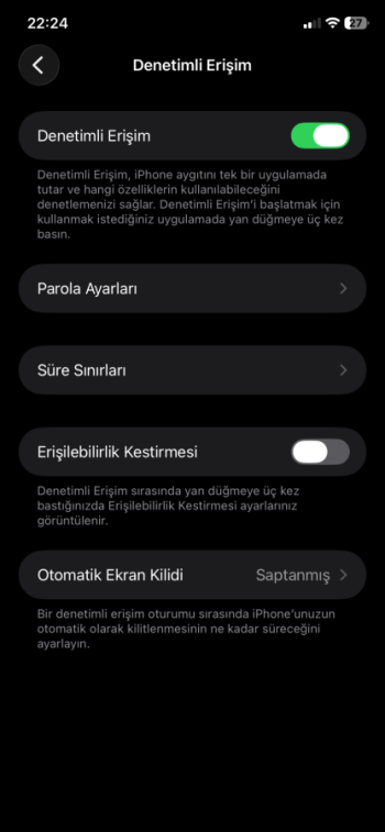 iPhone denetimli erişim iPhone denetimli erişim