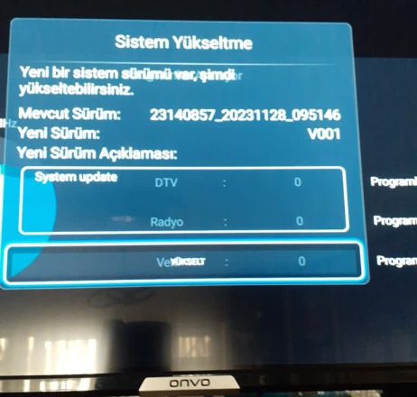 Onvo TV Yazılım Güncelleme Hatası Onvo TV Yazılım Güncelleme Hatası alıyorum sorun çözümü nedir