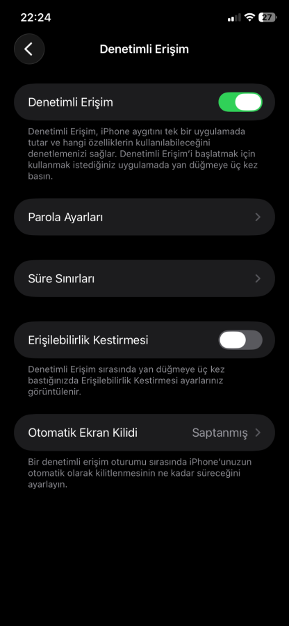iPhone denetimli erişim iPhone denetimli erişim