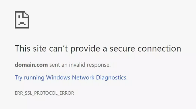 ERR_SSL_PROTOCOL_ERROR