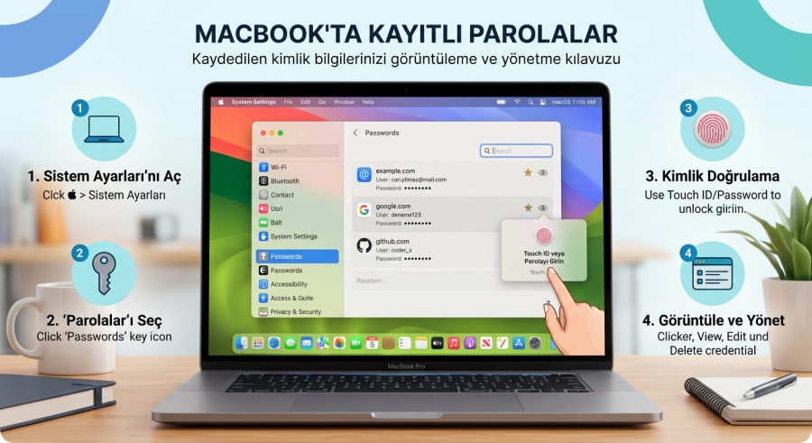 MacBook’ta Kayıtlı Parolalar MacBook'ta Kayıtlı Parolalar