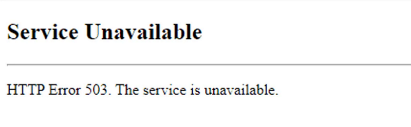 HTTP 503 Hizmet Kullanılamıyor Hatası