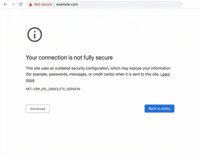ERR_SSL_OBSOLETE_VERSION