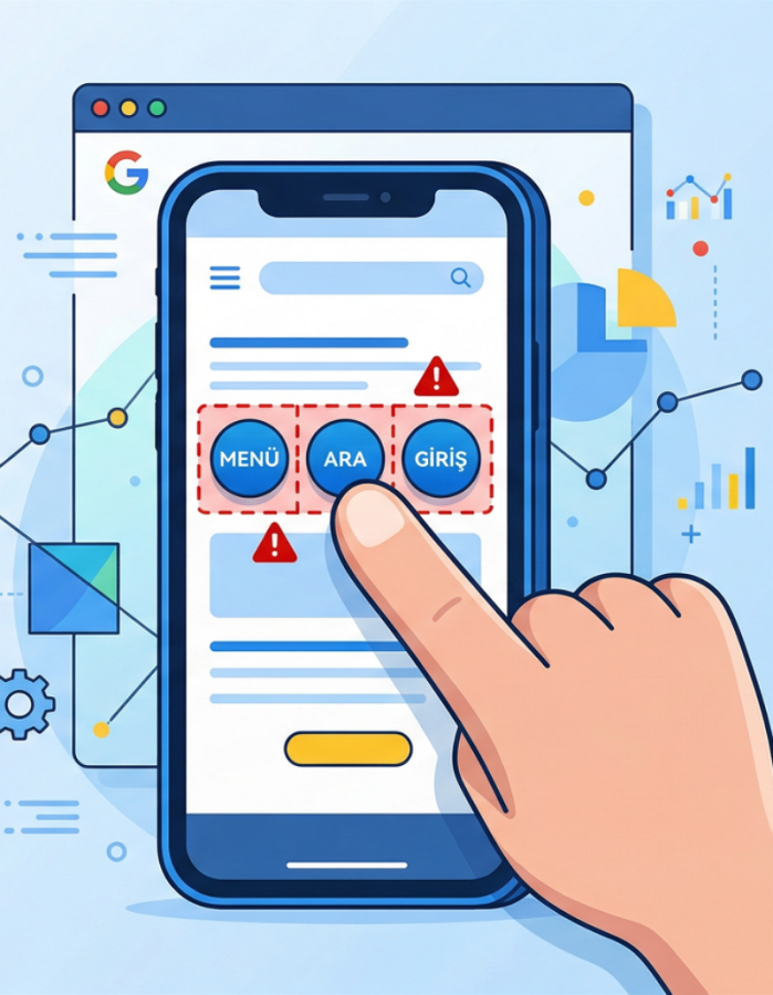 Tıklanabilir Öğeler Birbirine Çok Yakın